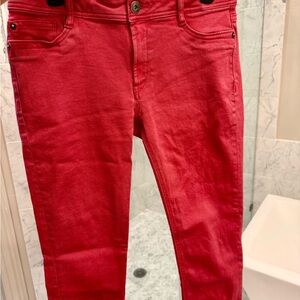 DL1961 Toni Crop Jeans Women Size 30 Coral Pink Stretch Skinny Denim